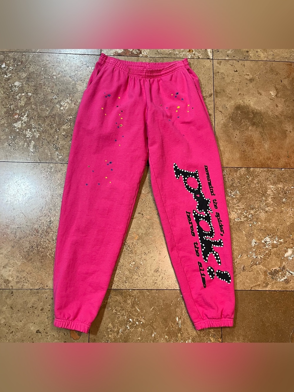 SP5der Spider Worldwide Young Thug Pink Men’s Jogger Sweatpants 100% Authentic M